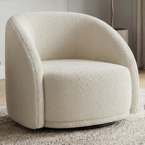 Poltrona Decorativa Organica Joy Base Giratoria Boucle TCE 1010 MOLL