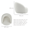 Poltrona Decorativa Organica Joy Base Giratoria Boucle TCE 1010 MOLL