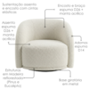 Poltrona Decorativa Organica Joy Base Giratoria Boucle TCE 1010 MOLL