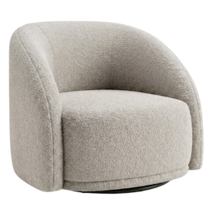 Poltrona Decorativa Organica Joy Base Giratoria Boucle TCE 1018 MOLL