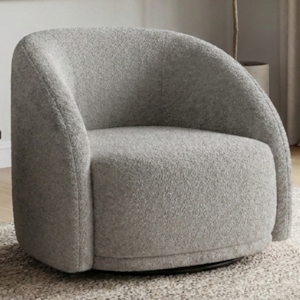 Poltrona Decorativa Organica Joy Base Giratoria Boucle TCE 1018 MOLL