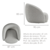 Poltrona Decorativa Organica Joy Base Giratoria Boucle TCE 1018 MOLL