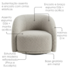 Poltrona Decorativa Organica Joy Base Giratoria Boucle TCE 1018 MOLL