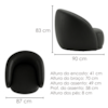 Poltrona Decorativa Organica Joy Base Giratoria Courino TCS 724 MOLL