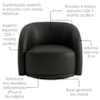 Poltrona Decorativa Organica Joy Base Giratoria Courino TCS 724 MOLL