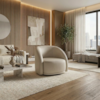 Poltrona Decorativa Organica Joy Base Giratoria Courino TCS 725 MOLL