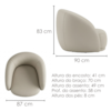 Poltrona Decorativa Organica Joy Base Giratoria Courino TCS 725 MOLL