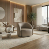 Poltrona Decorativa Organica Joy Base Giratoria Courino TCS 726 MOLL