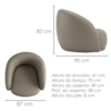 Poltrona Decorativa Organica Joy Base Giratoria Courino TCS 726 MOLL
