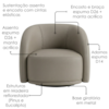 Poltrona Decorativa Organica Joy Base Giratoria Courino TCS 726 MOLL