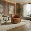 Poltrona Decorativa Organica Joy Base Giratoria Courino TCS 727 MOLL