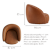 Poltrona Decorativa Organica Joy Base Giratoria Courino TCS 727 MOLL