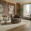 Poltrona Decorativa Organica Joy Base Giratoria Courino TCS 729 MOLL
