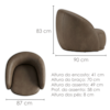 Poltrona Decorativa Organica Joy Base Giratoria Courino TCS 729 MOLL