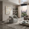 Poltrona Decorativa Organica Mehis Base Fixa Boucle TCE 1018 MOLL