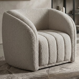Poltrona Decorativa Organica Mehis Base Fixa Boucle TCE 1018 MOLL
