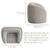 Poltrona Decorativa Organica Mehis Base Fixa Boucle TCE 1018 MOLL
