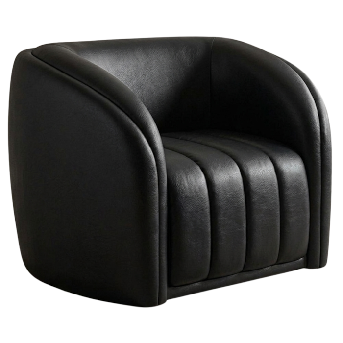 Poltrona Decorativa Organica Mehis Base Fixa Courino TCS 724 MOLL