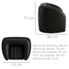 Poltrona Decorativa Organica Mehis Base Fixa Courino TCS 724 MOLL