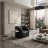 Poltrona Decorativa Organica Mehis Base Fixa Courino TCS 724 MOLL