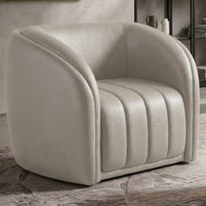 Poltrona Decorativa Organica Mehis Base Fixa Courino TCS 725 MOLL