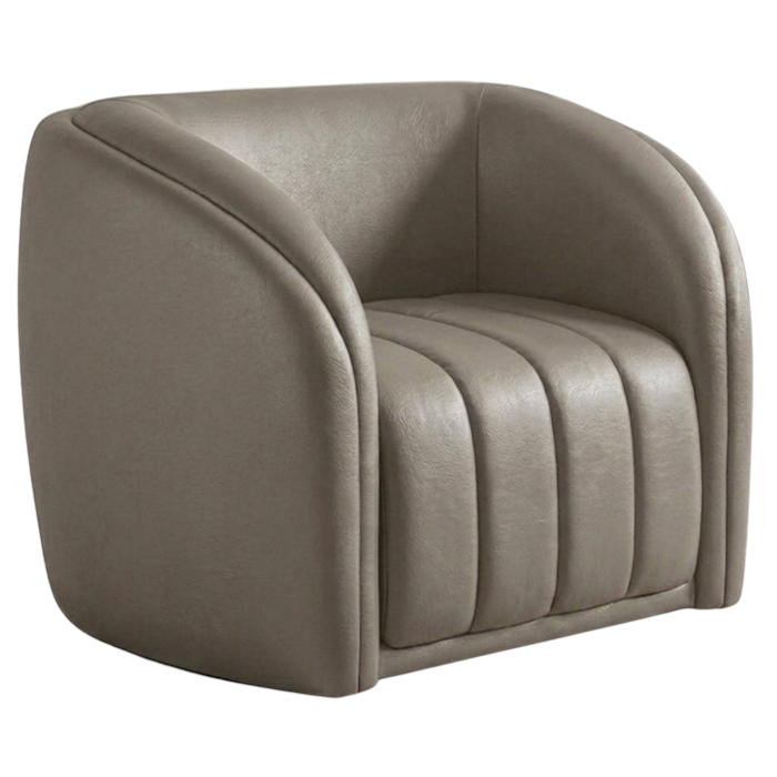 Poltrona Decorativa Organica Mehis Base Fixa Courino TCS 726 MOLL