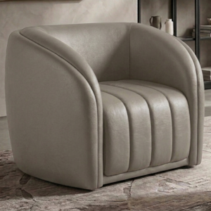 Poltrona Decorativa Organica Mehis Base Fixa Courino TCS 726 MOLL