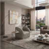Poltrona Decorativa Organica Mehis Base Fixa Courino TCS 726 MOLL