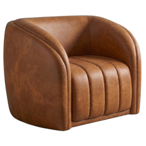 Poltrona Decorativa Organica Mehis Base Fixa Courino TCS 727 MOLL