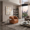 Poltrona Decorativa Organica Mehis Base Fixa Courino TCS 727 MOLL