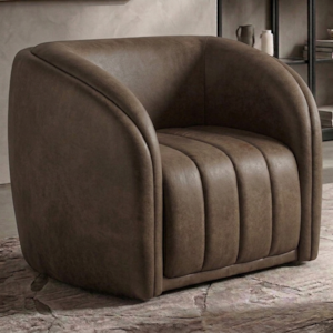 Poltrona Decorativa Organica Mehis Base Fixa Courino TCS 729 MOLL