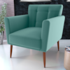 Poltrona Decorativa Pes Palito Cancun Veludo Deluxe Verde Milani Store