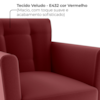 Poltrona Decorativa Pes Palito Cancun Veludo E432 Vermelho Milani Store