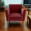Poltrona Decorativa Pes Palito Cancun Veludo E432 Vermelho Milani Store