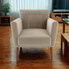 Poltrona Decorativa Pes Palito Cancun Veludo E434 Marrom Claro Milani Store