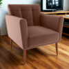 Poltrona Decorativa Pes Palito Cancun Veludo Inca E435 Ferrugem Milani Store