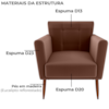 Poltrona Decorativa Pes Palito Cancun Veludo Inca E435 Ferrugem Milani Store