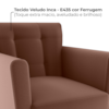 Poltrona Decorativa Pes Palito Cancun Veludo Inca E435 Ferrugem Milani Store