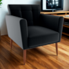 Poltrona Decorativa Pes Palito Cancun Veludo Inca E451 Preto Milani Store