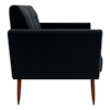 Poltrona Decorativa Pes Palito Cancun Veludo Inca E451 Preto Milani Store