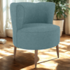 Poltrona Decorativa Pes Palito Savana Boucle Azul Milani Store