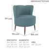 Poltrona Decorativa Pes Palito Savana Boucle Azul Milani Store