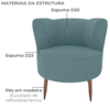 Poltrona Decorativa Pes Palito Savana Boucle Azul Milani Store