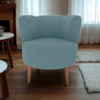Poltrona Decorativa Pes Palito Savana Boucle Azul Milani Store