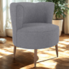 Poltrona Decorativa Pes Palito Savana Boucle Cinza Milani Store