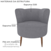 Poltrona Decorativa Pes Palito Savana Boucle Cinza Milani Store