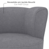 Poltrona Decorativa Pes Palito Savana Boucle Cinza Milani Store