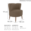 Poltrona Decorativa Pes Palito Savana Boucle Marrom Milani Store