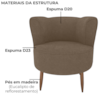 Poltrona Decorativa Pes Palito Savana Boucle Marrom Milani Store