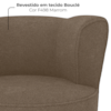 Poltrona Decorativa Pes Palito Savana Boucle Marrom Milani Store